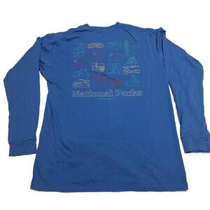 Parks Project USA National Parks Long Sleeve Blue Navy Shirt L Large America